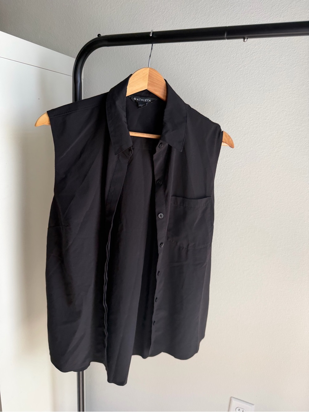 Athleta Black Lightweight Top with Label Detail